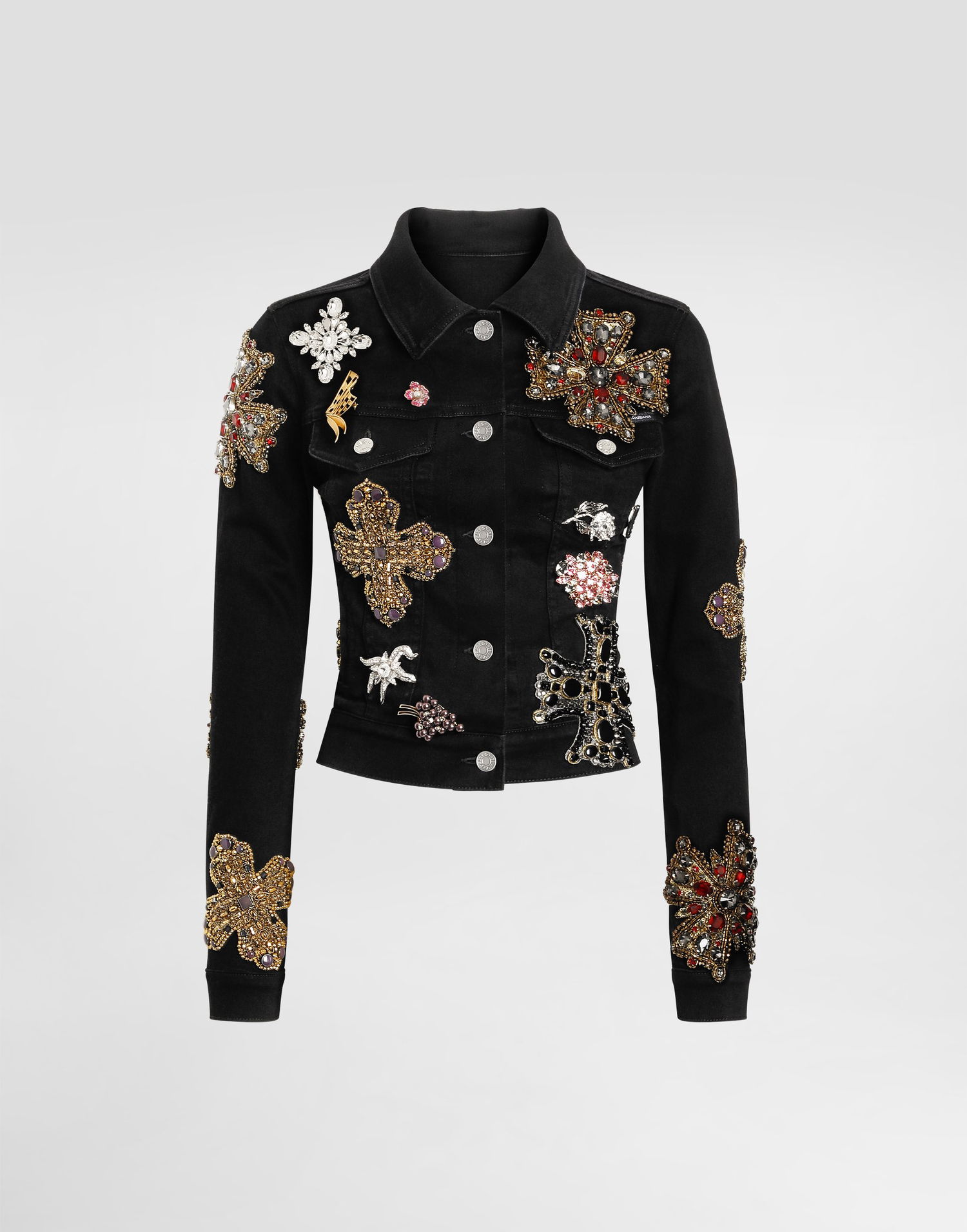 Bunda Dolce & Gabbana Dolce & Gabbana Embellished Denim Jacket Čierna | F9S20ZG8NM9S9001, 0