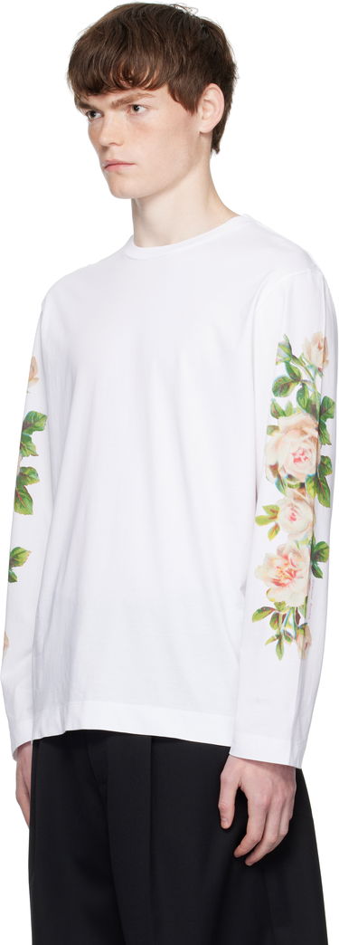 Tričko Simone Rocha Simone Rocha Rose Bouquet Long Sleeve T-shirt Biela | 5194P52-M 0569, 3