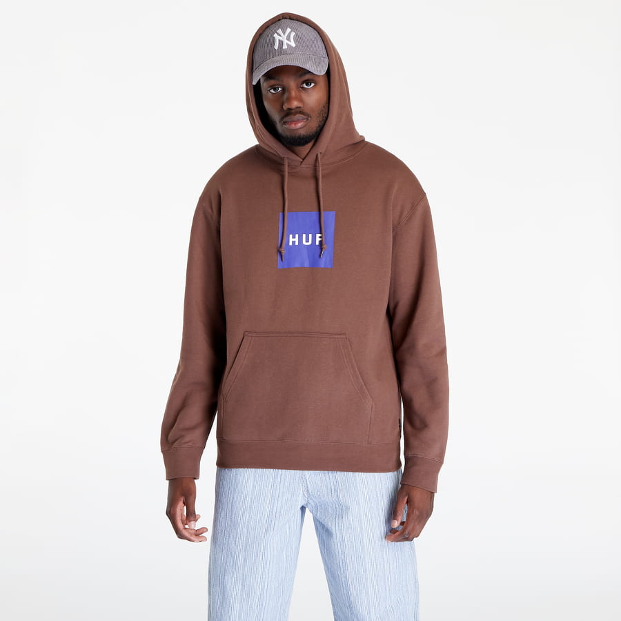 Mikina HUF Essentials Box Logo Hoodie Hnedá | PF00465 BROWN, 0