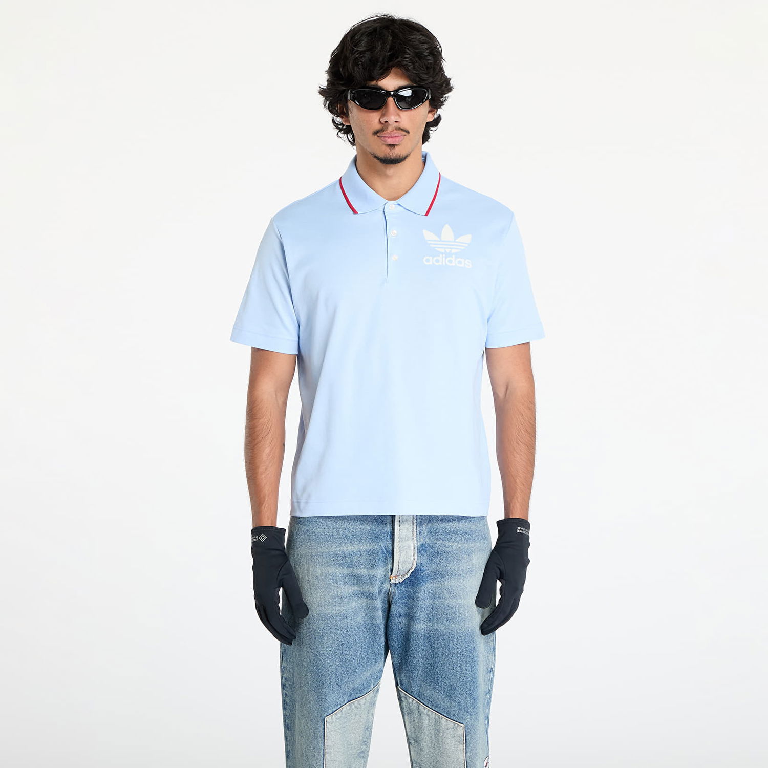 Polo tričko adidas Originals Wales Bonner x Short Sleeve Polo Shirt Modrá | JJ2943, 0