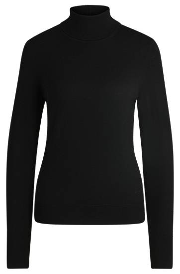 Sveter BOSS Virgin Wool Rollneck Sweater Čierna | 50493846, 0