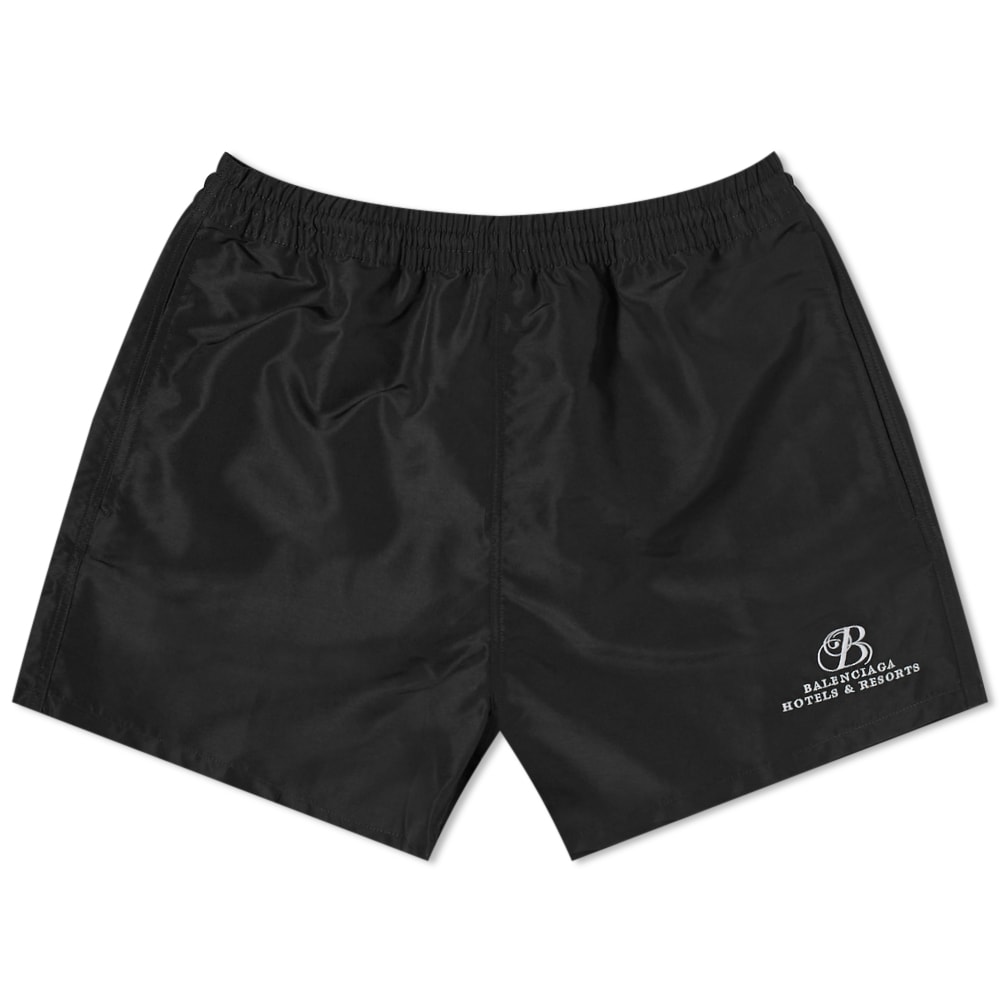 Plavky Balenciaga Resort Logo Swimshort Čierna | 657033-4A8B6-1000, 0