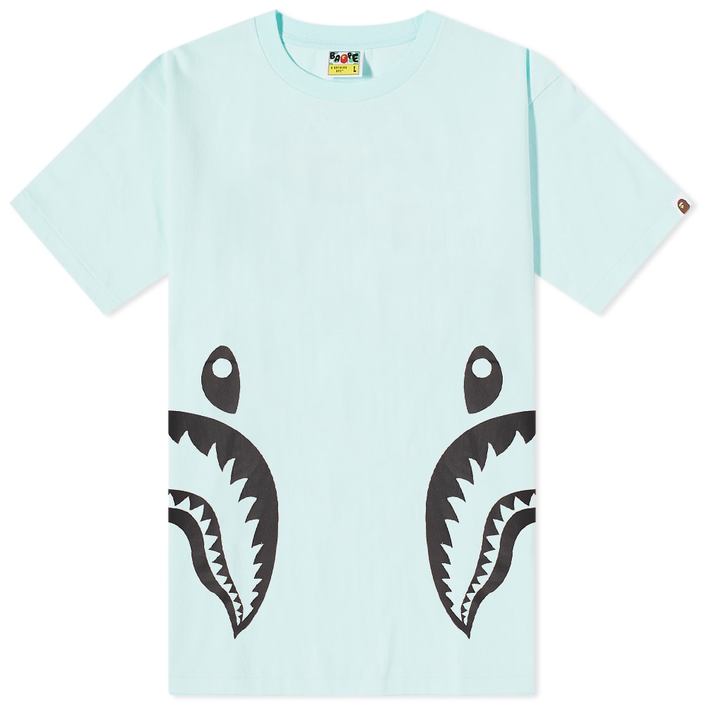 Tričko BAPE Bicolor Side Shark Tee Tyrkysová | 001TEI301027M-SAX, 0