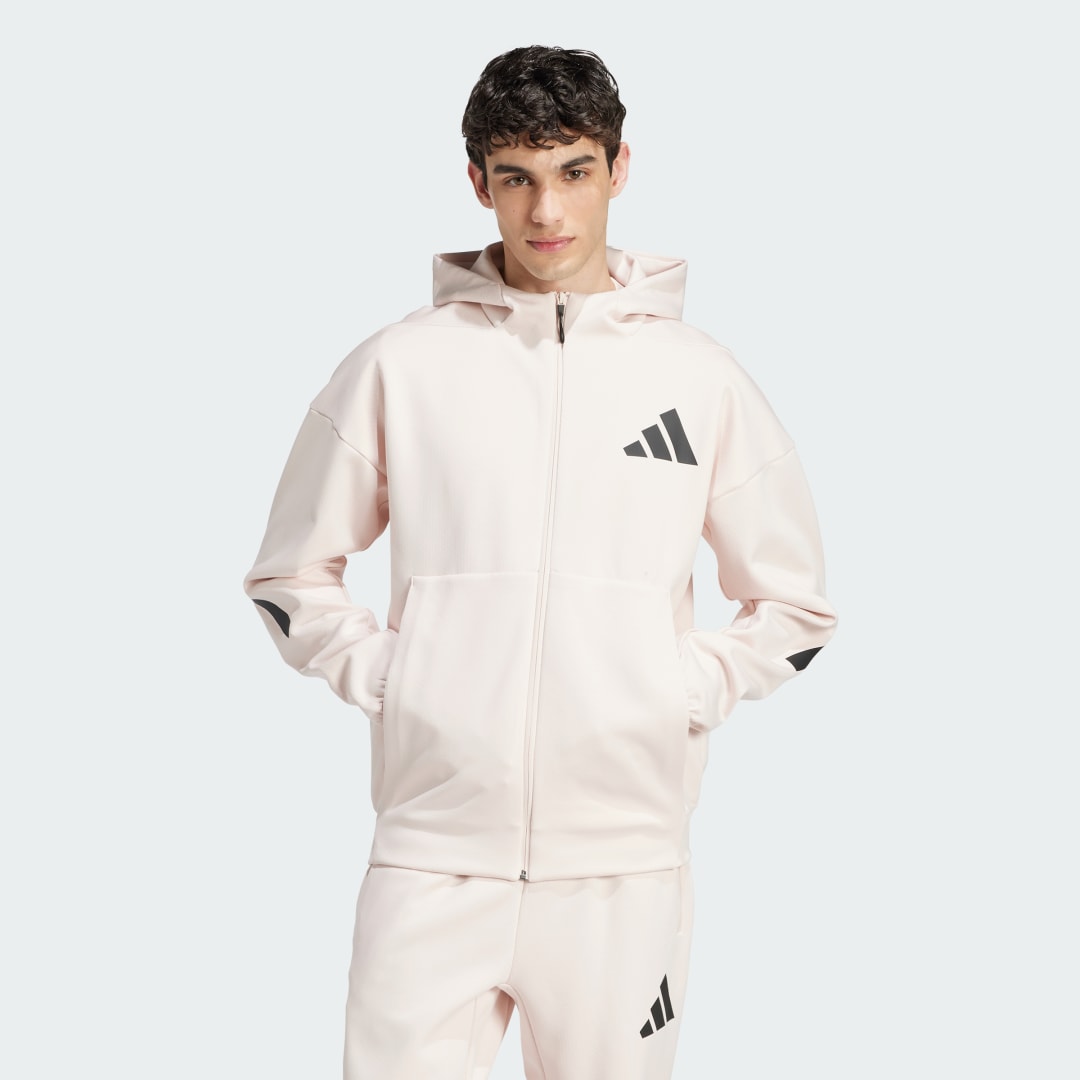 Mikina adidas Performance Z.N.E. Full-Zip Hooded Jacket Ružová | JF2444, 0
