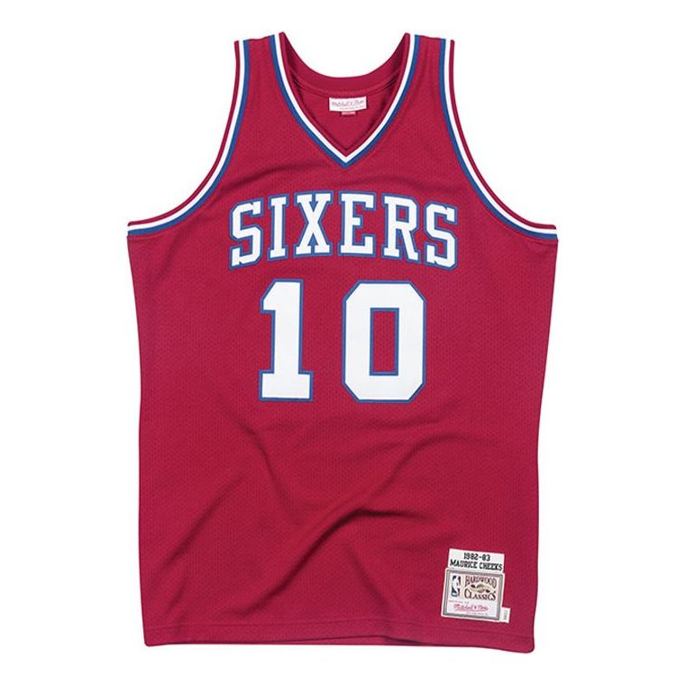 Tielko Mitchell & Ness Mitchell & Ness Philadelphia 76ers Cheeks Authentic Jersey Červená | 7226-3B1-82MCHEE, 0