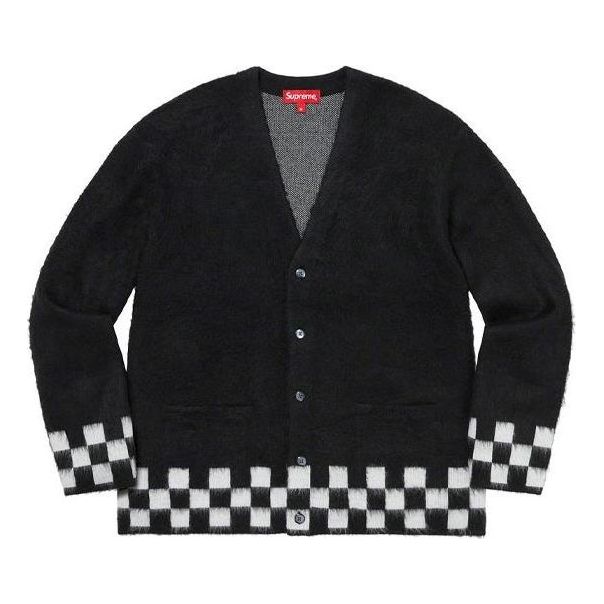 Sveter Supreme Checkerboard Cardigan Čierna | SUP-SS21-503