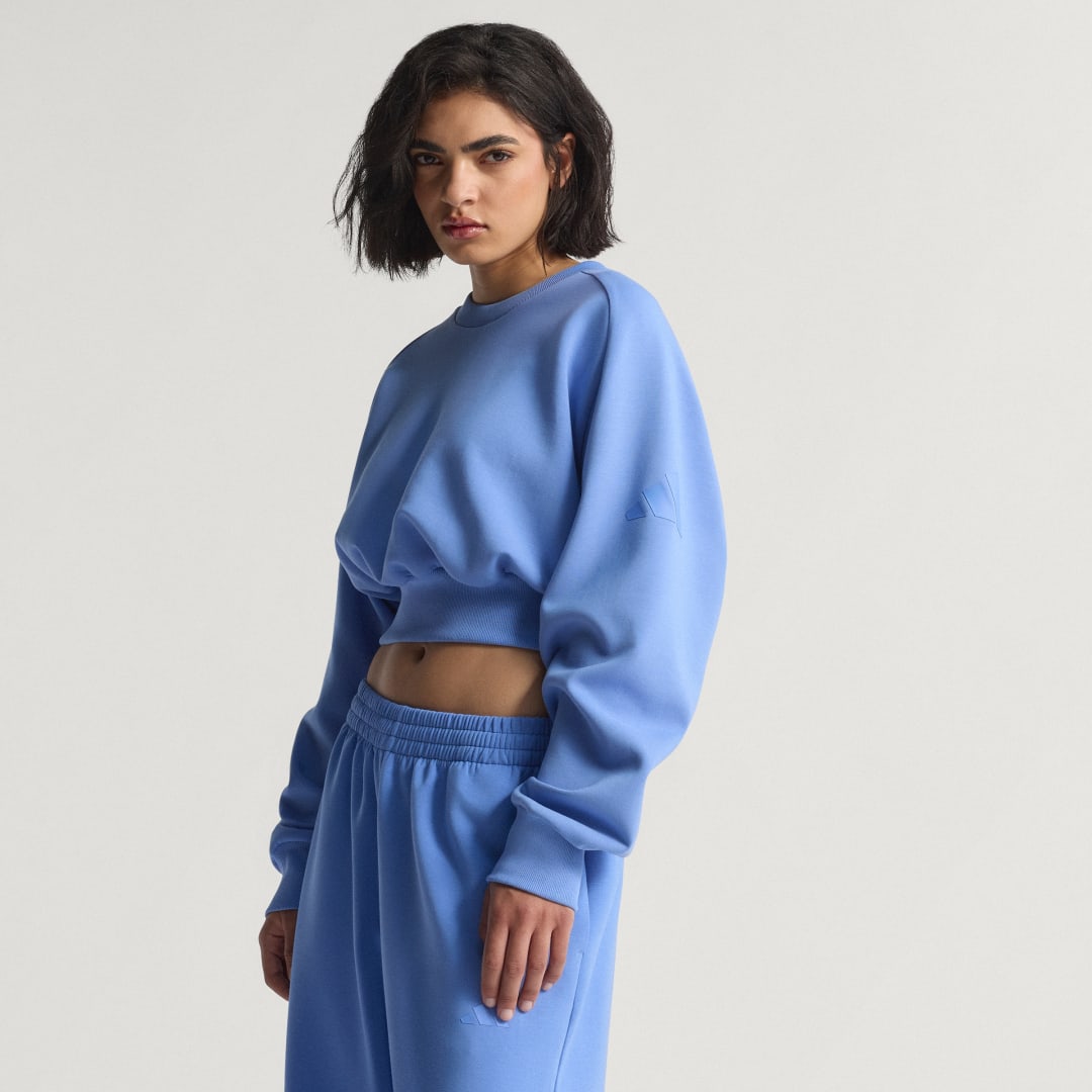 Mikina adidas Performance ALL SZN Soft Lux Cropped Sweatshirt Modrá | JV9895, 0