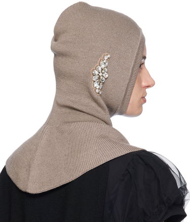 Kulicha Simone Rocha Simone Rocha Embellished Knit Balaclava Béžová | KMK5WB 0647, 2