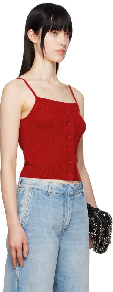 Tielko Dries Van Noten Dries Van Noten Wool Straight Neck Tank Top Červená | 251-011209-1713, 1