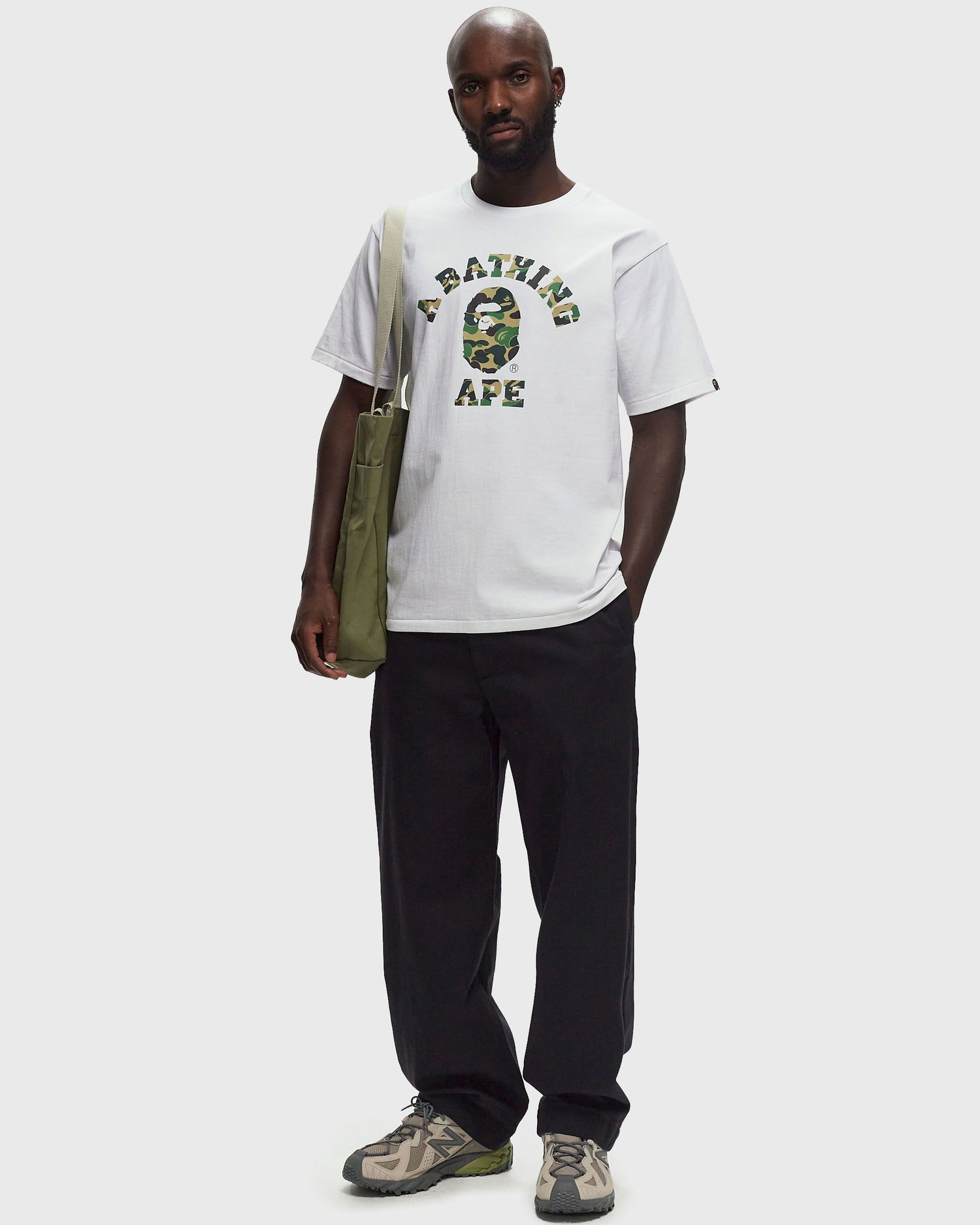 Tričko BAPE ABC CAMO COLLEGE T-shirt Biela | 001TEK801005MWH0, 1