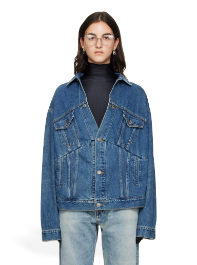 Bunda Balenciaga Swing Denim Jacket Modrá | 724719 TNW09