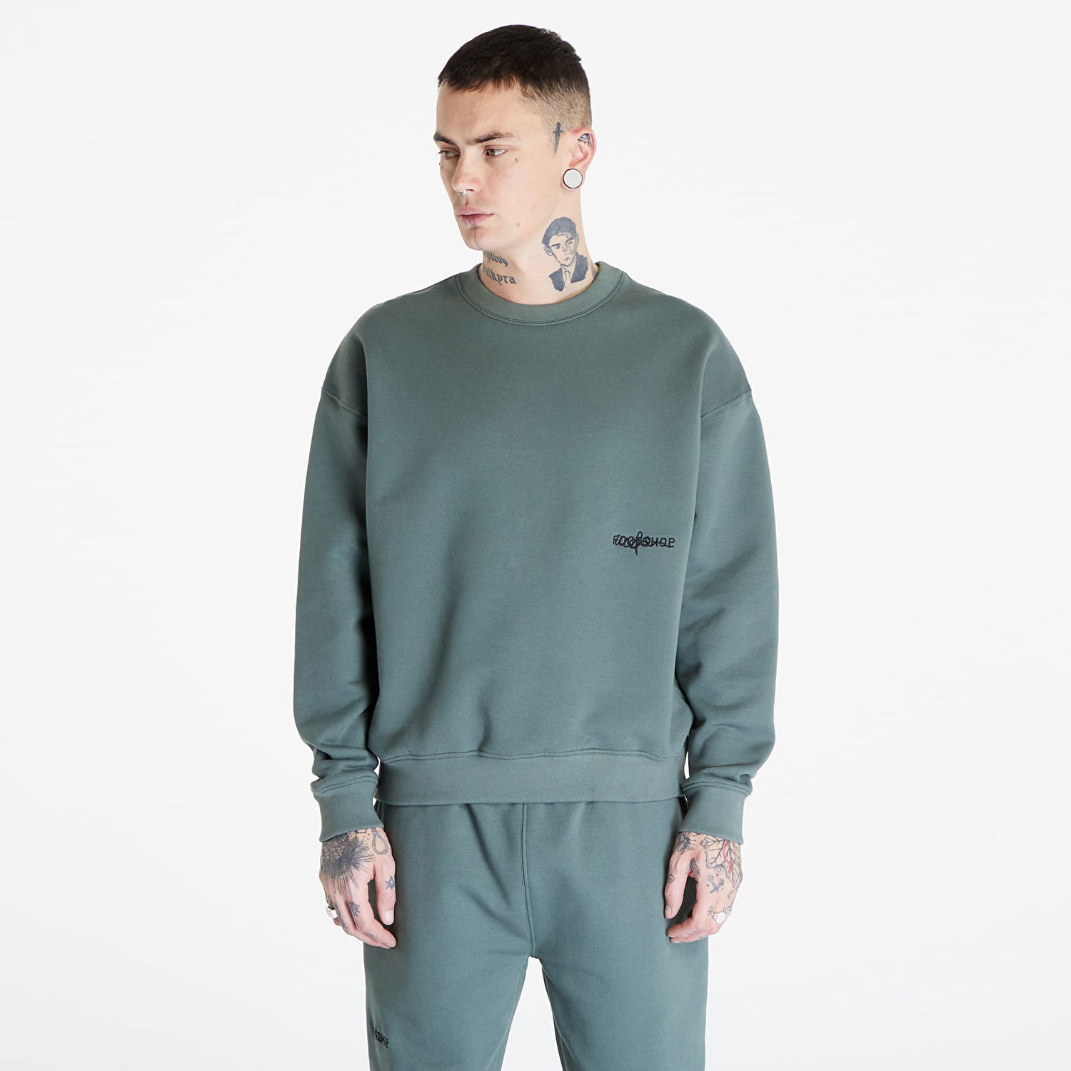 Mikina Footshop Everyday Crewneck Tyrkysová | FTSHP_274, 0