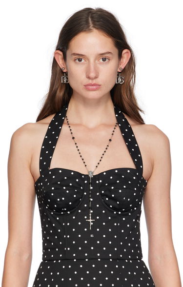 Náhrdelník Dolce & Gabbana Dolce&Gabbana Black Beaded Rosary Necklace Metalická | WNP4C2 W1111, 1