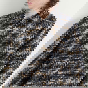 Bunda Universal Works Patch Check Fleece Rams Jacket Navy | P33091-NVY, 5