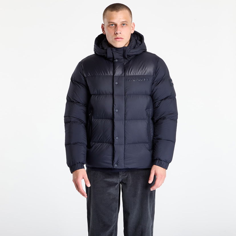 Prešívaná bunda Tommy Hilfiger Jacket Mix Down Hooded Puffer Desert Sky Navy | MW0MW40613-DW5