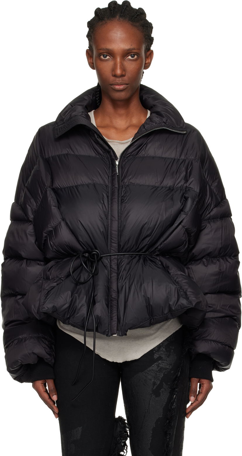 Prešívaná bunda Rick Owens Concordians Sail Down Puffer Jacket with Drawstring Waist Čierna | RP02E4769 NPD1