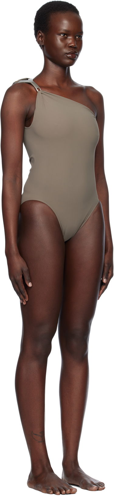 Plavky Rick Owens Rick Owens Hollywood Hydra One-Shoulder Swimsuit Čierna | RP01E7096 NS, 4