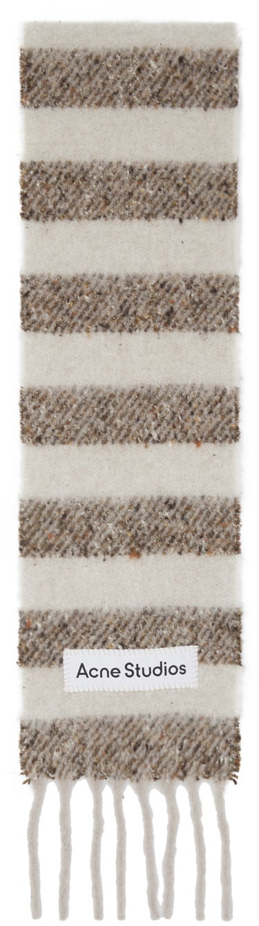 Šál Acne Studios Acne Studios Narrow Stripe Alpaca Scarf Béžová | CA0358-, 0