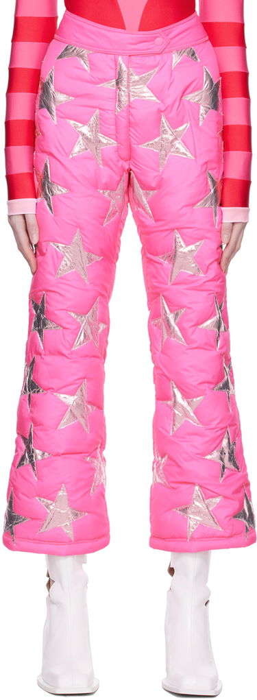 Nohavice ERL ERL Star-Embellished Puffer Trousers Ružová | ERL05P016, 0