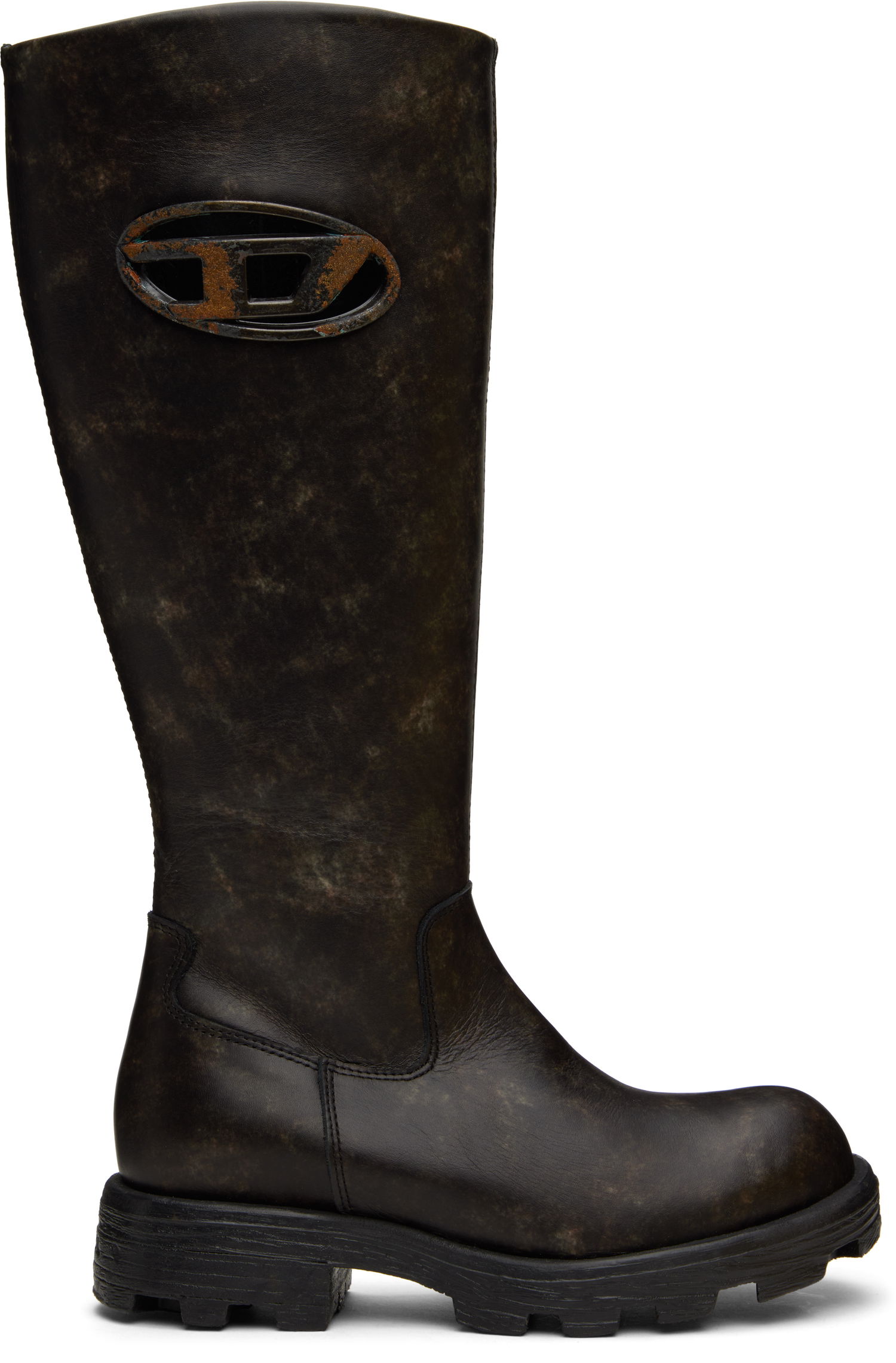 Tenisky a topánky Diesel Tall Boots With Logo Applique Hnedá | Y03417 P4792, 0