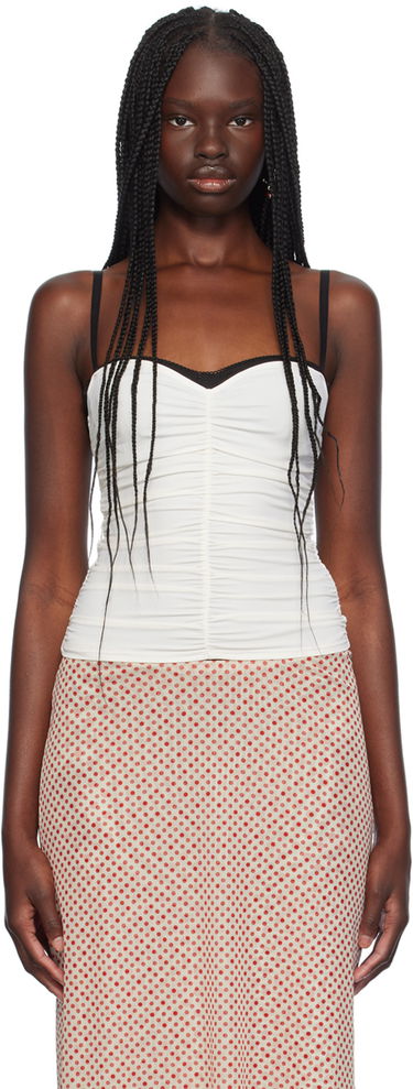 Tielko Miaou Miaou Renzo Ruched Cami Tank Top Biela | 7064TKCRM, 0