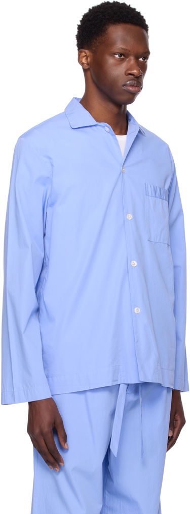 Pyžamo TEKLA Tekla Poplin Pajama Shirt Modrá | PPL-SHIRT-LS-346, 4