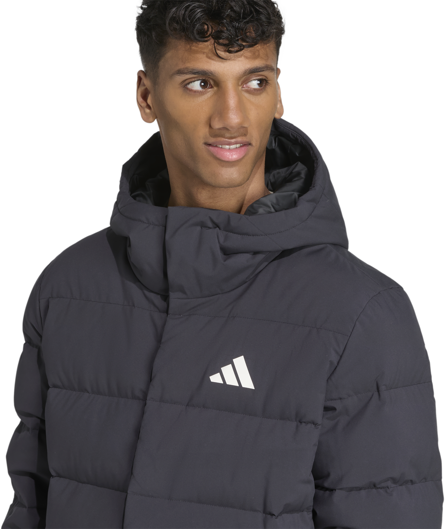 Prešívaná bunda adidas Performance Helionic CLIMAWARM Hooded Down Puffer Jacket Čierna | JN2099, 1