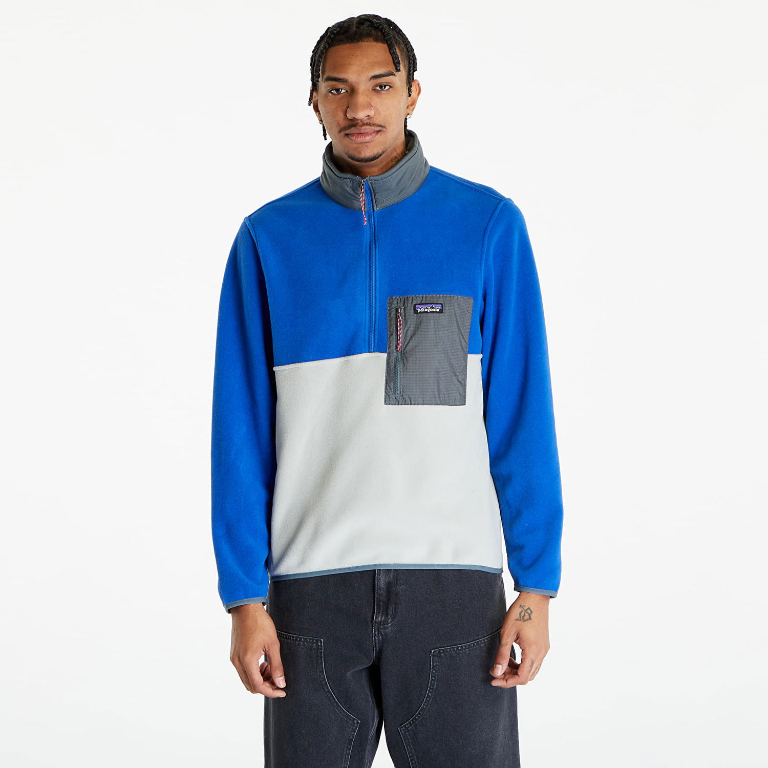 Mikina Patagonia Microdini 1/2 Zip Hoodie Modrá | 26200 STGN, 0