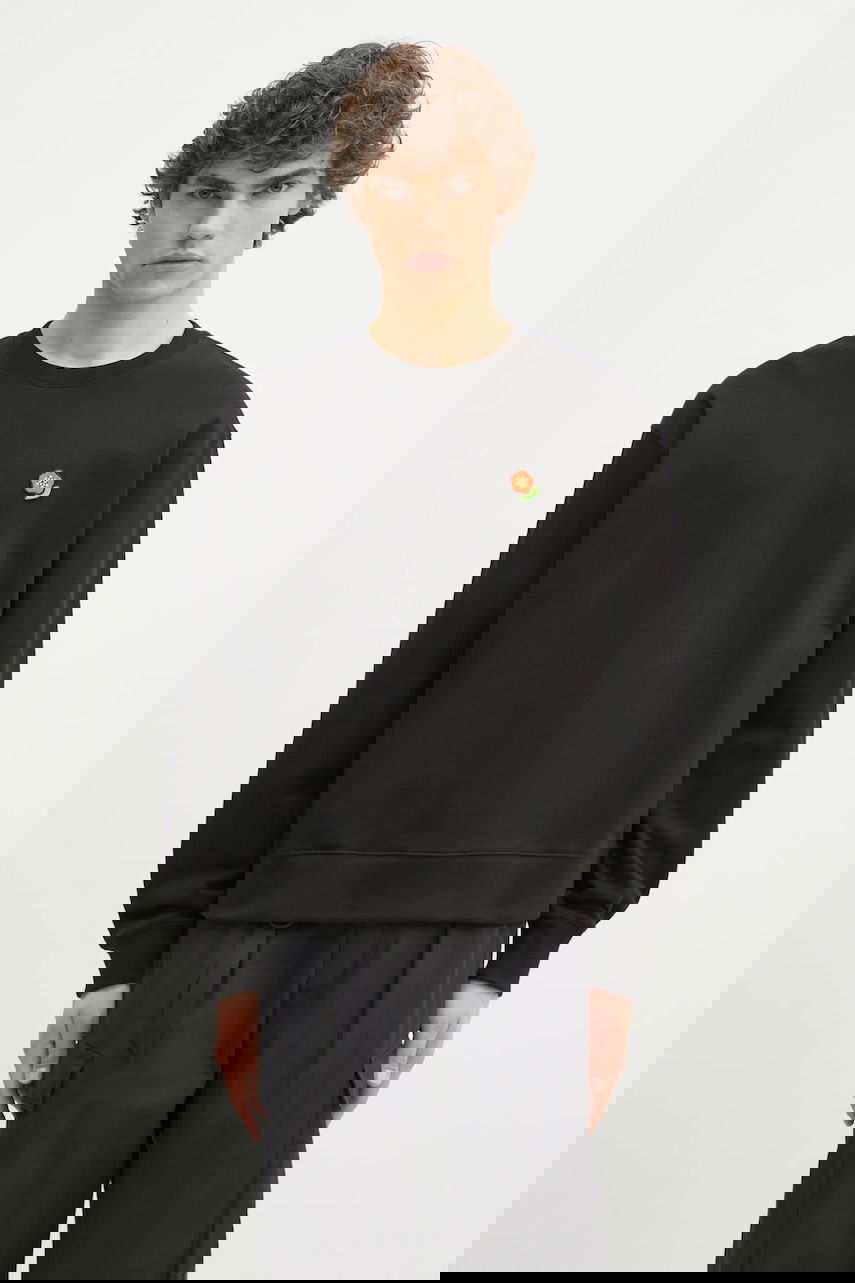 Mikina KENZO Crewneck Sweatshirt with Embroidered Flower Motif Čierna | FF55SW2654MF.99J, 0