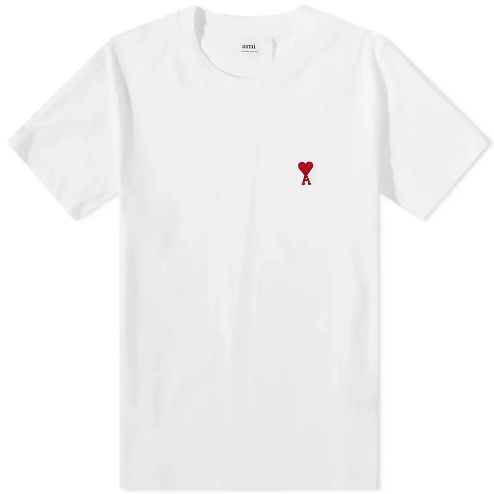 Tričko AMI Tonal De Coeur Tee Biela | UTS004-726-175, 0