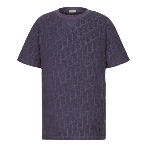 Tričko Dior Dior Oblique Print Cotton T-Shirt Fialová | 113J692A0614-C484