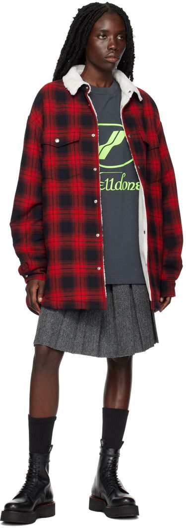 Košeľa We11done We11done Check Sherpa Collar Jacket Červená | WD-SH3-22-141-U-RD, 3
