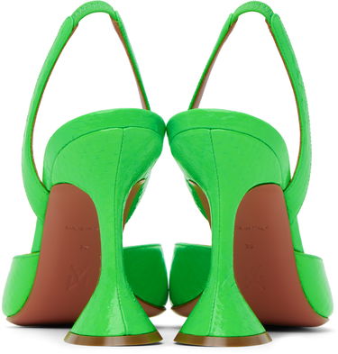 Tenisky a topánky Amina Muaddi Sling Back Patent Leather Heels Zelené | HOLLI SLING CL SNAKE, 1