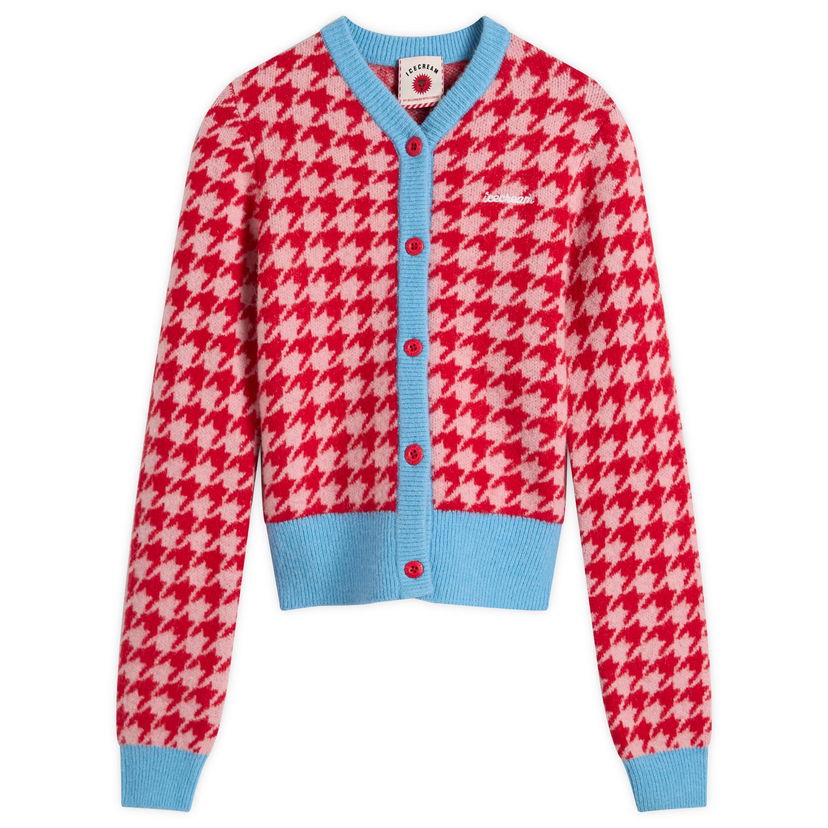 Sveter BBC IceCream Houndstooth Knit Cardigan Ružová | ICWW25307-PNK