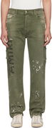 AMIRI Army Logo Painted Slim Workman Jeans