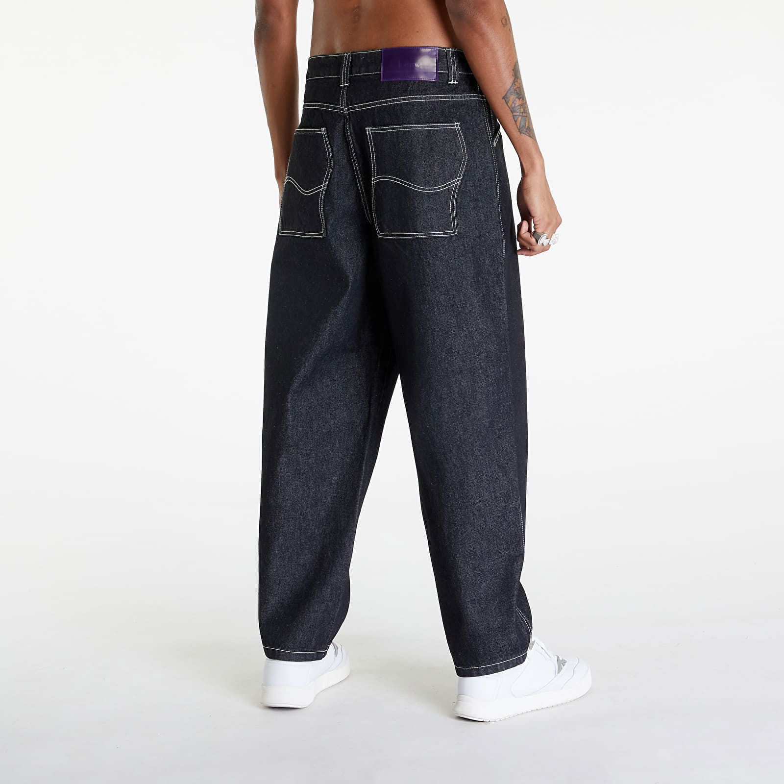 Classic Baggy Denim Pants Black Washed