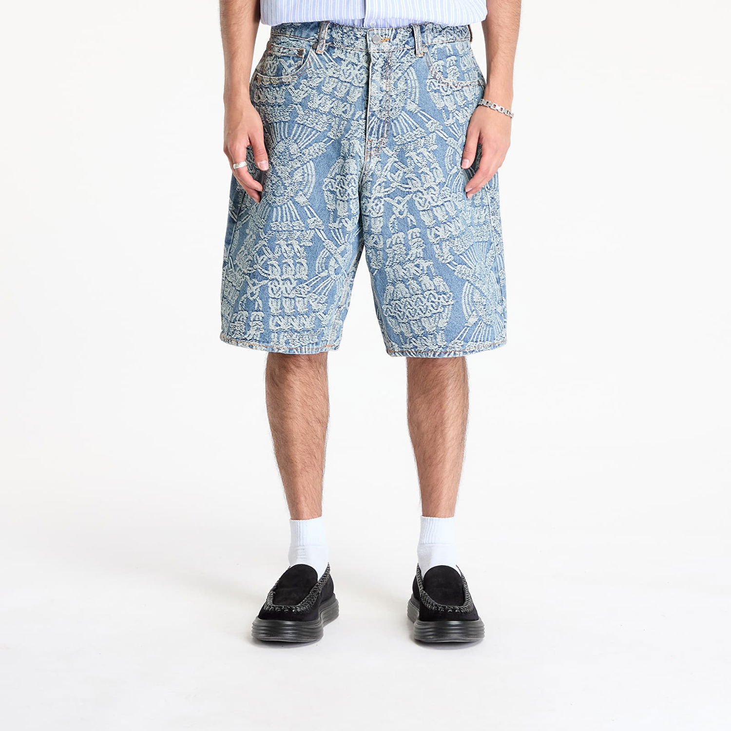 Šortky DAILY PAPER Daily Paper Macrame Denim Shorts Modrá | 2513093, 0