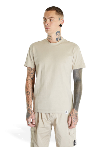 CALVIN KLEIN Jeans Woven Tab Short Sleeve Tee Plaza Taupe J30J324530 PED