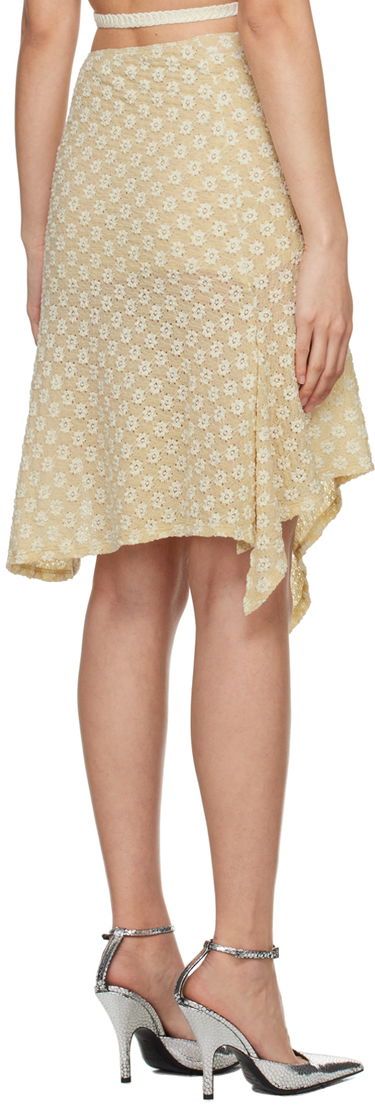 Sukňa BY FAR Asymmetrical Floral Midi Skirt Béžová | 24CRRPSSKBESTRL, 2