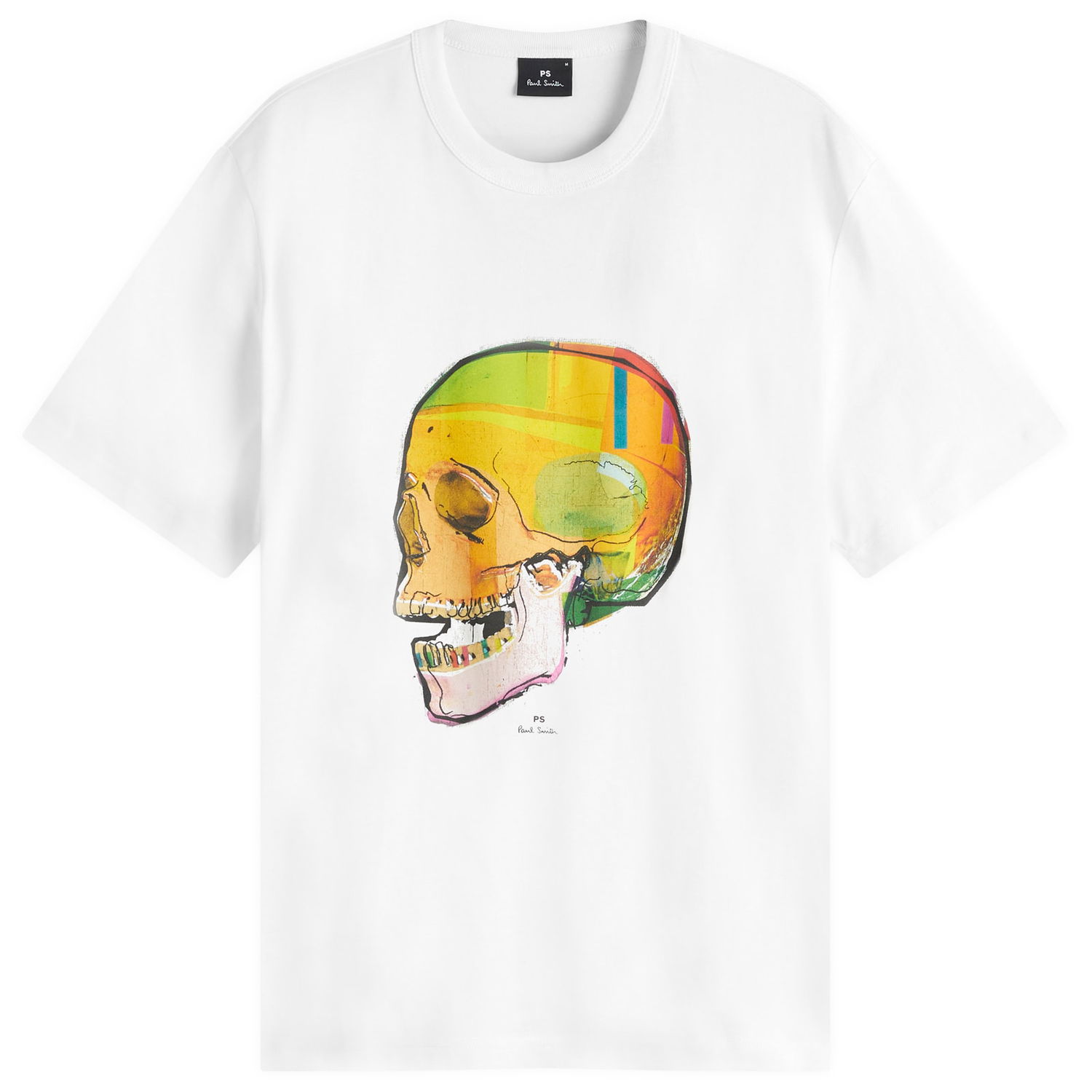 Tričko Paul Smith Paul Smith Angled Skull Graphic T-Shirt, Size Large Biela | M2R-220X-PP5119-02, 0