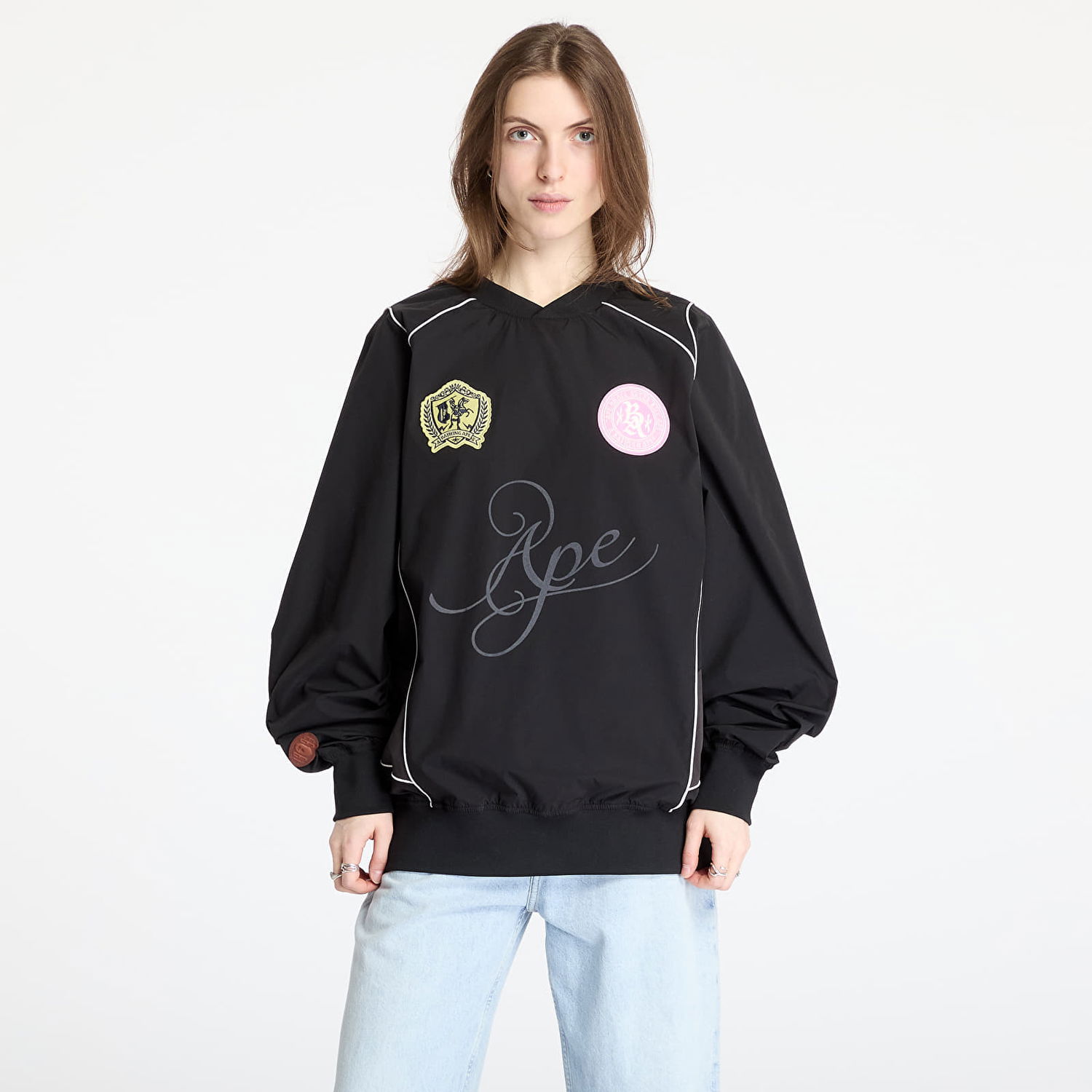 Mikina BAPE A BATHING APE Multi Logo Relaxed Fit Pullover Čierna | 001SWL301317MBLK, 0