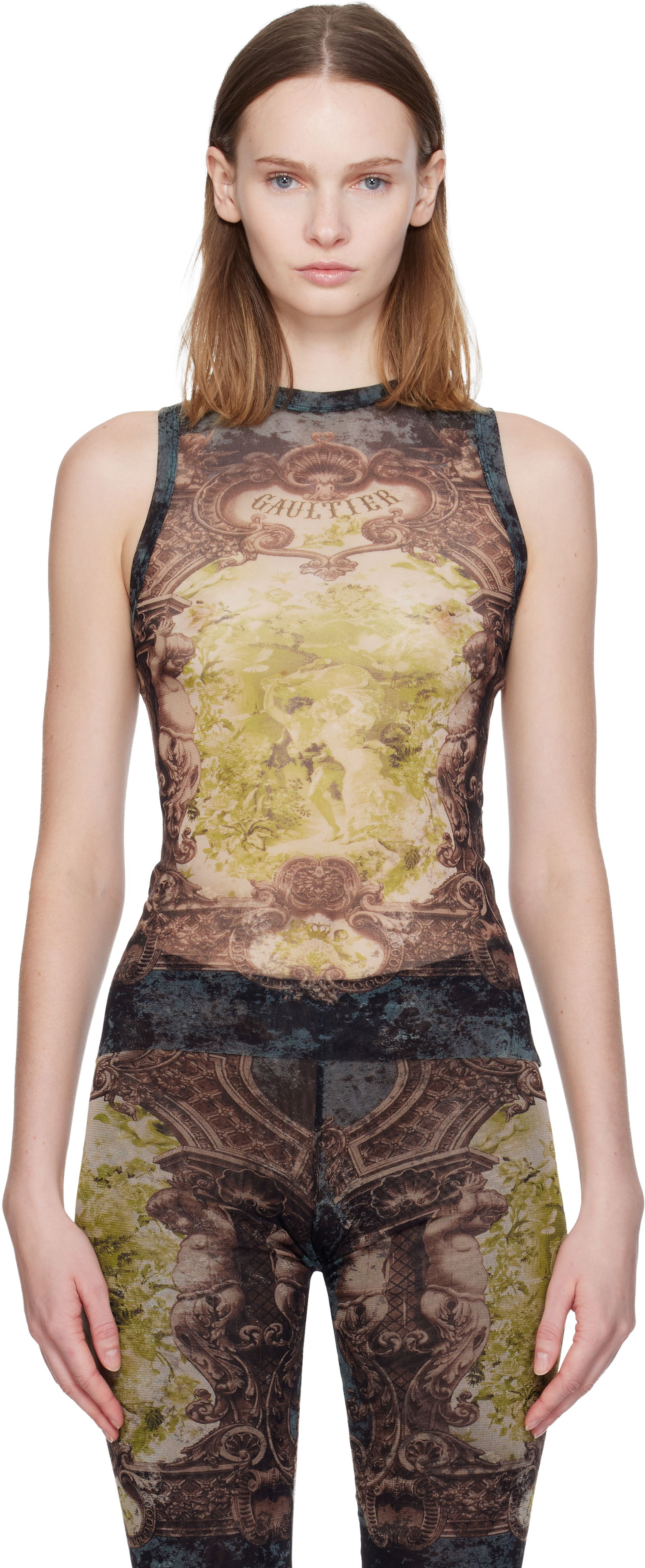 Tielko Jean Paul Gaultier 'The Médaillon' Baroque Mesh Tank Top Rôznofarebný | 25/04-W-TO304-M006P-005740, 0