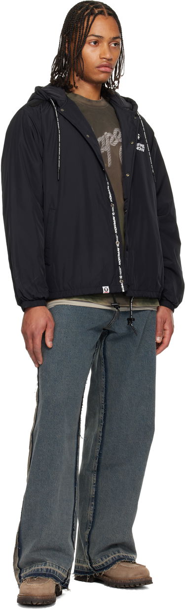 Vetrovka AAPE by A Bathing Ape 'AAPENOW' Moonface Hooded Coach Jacket Čierna | AAPJKM7722XXPBKX, 3