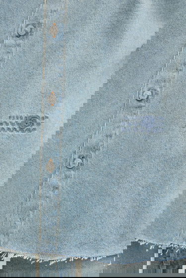 Košeľa Maison Margiela MM6 Maison Margiela Relaxed Fit Short Sleeve Denim Shirt with Classic Collar and Raw Hem Modrá | SH0DR0006, 3