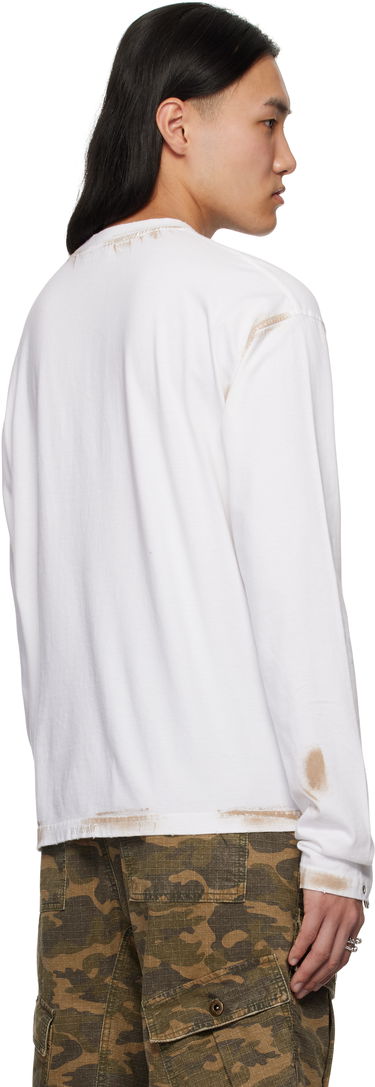 Sveter We11done We11done Pierced Long Sleeve T-Shirt Biela | WD-TT0-25-771-U-WH, 2