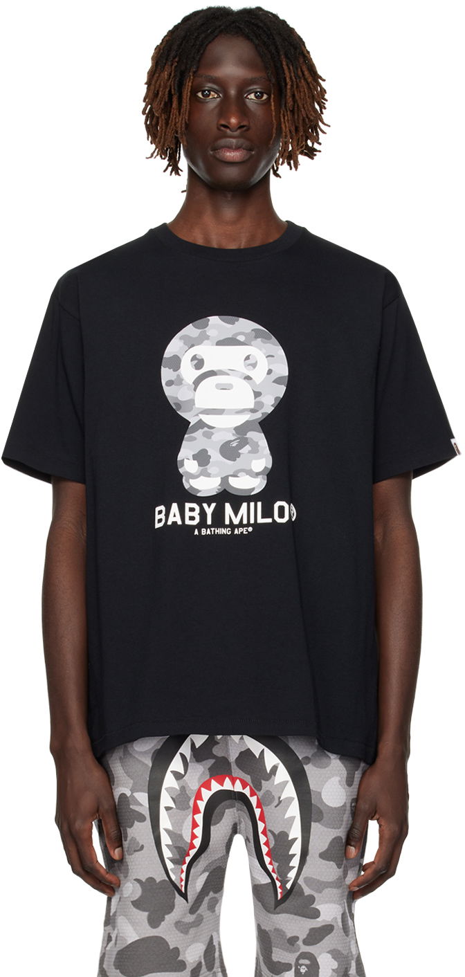 Tričko BAPE Honeycomb Camo Baby Milo T-Shirt Čierna | 002TEJ301002M, 0