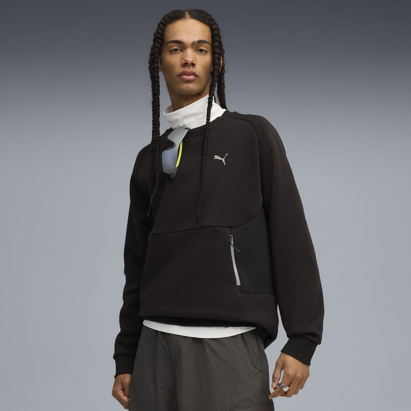 Mikina Puma PUMATECH Relaxed Sweatshirt with Zip Pocket Čierna | 633436_01