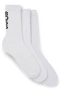 Three-Pack Ribbed Short Socks with Logo