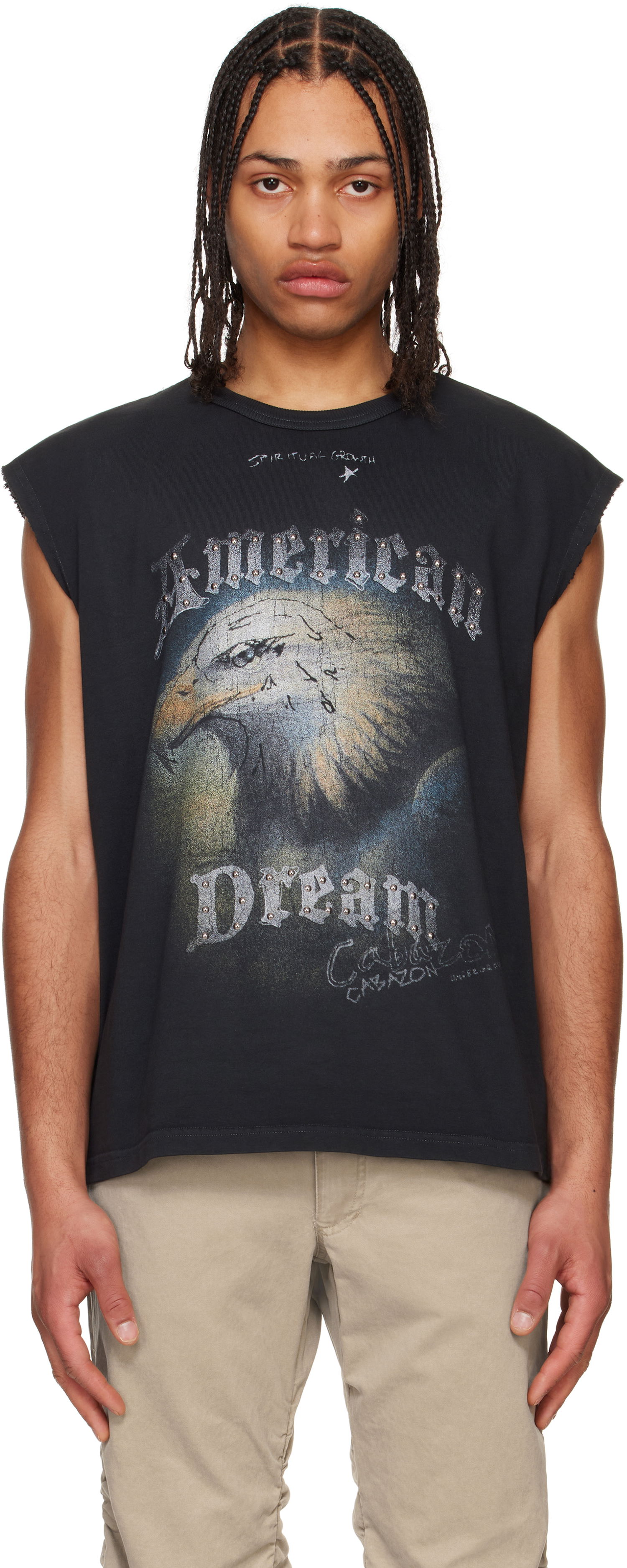 Tielko MISBHV MISBHV 'American Dream' Graphic Print Sleeveless Muscle Tank Top Čierna | 250M104, 0