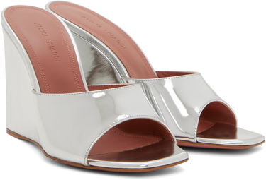 Doplnky Amina Muaddi Amina Muaddi Lupita Wedge Heeled Sandals Metalická | LUPITA WEDGE WEDGE MIRROR, 3